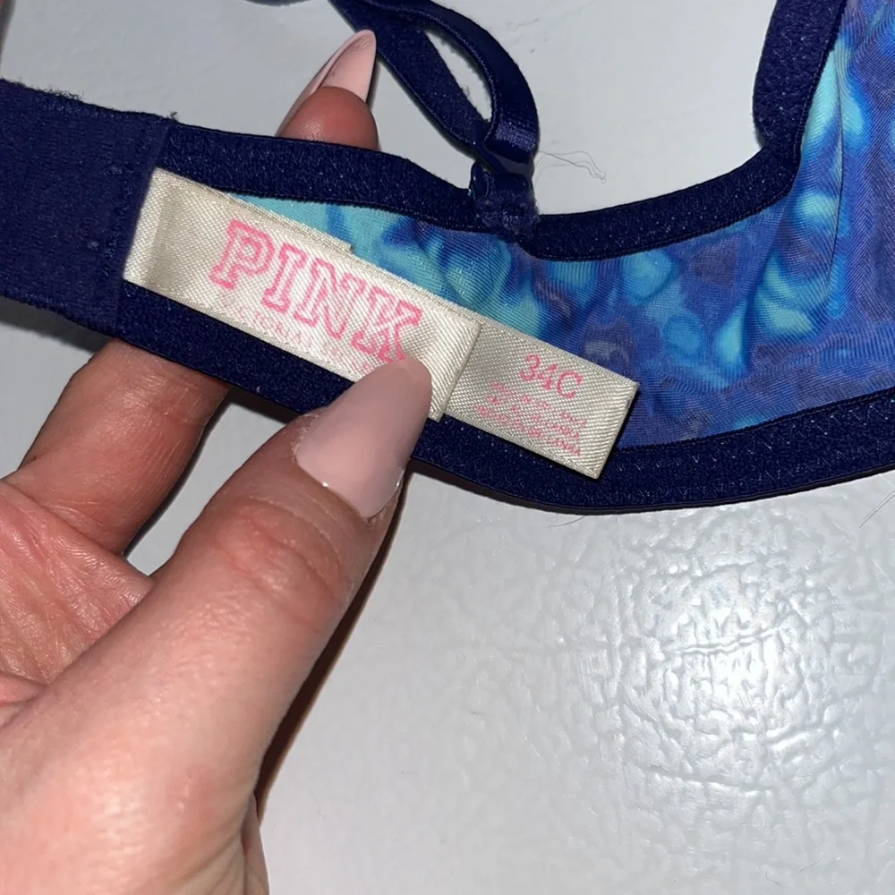 VS PINK 34C Bright Blue Tie Dye Wear Everywhere Push-up Bra Victoria’s Secret!